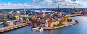 Arial photograph of Stockholm, Sweden.